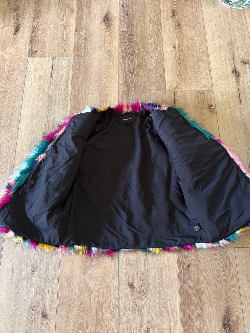 Jealous Tomato | Multicolor Faux Fur Teddy Jacket | size L - Picture 4 of 5